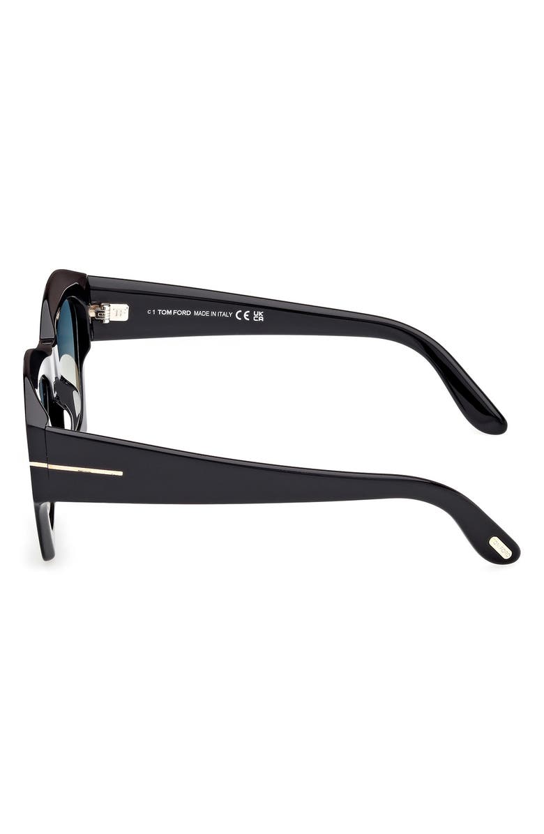 TOM FORD Guilliana 52mm Gradient Geometric Sunglasses, Alternate, color, Black/ Grad Turquoise To Sand