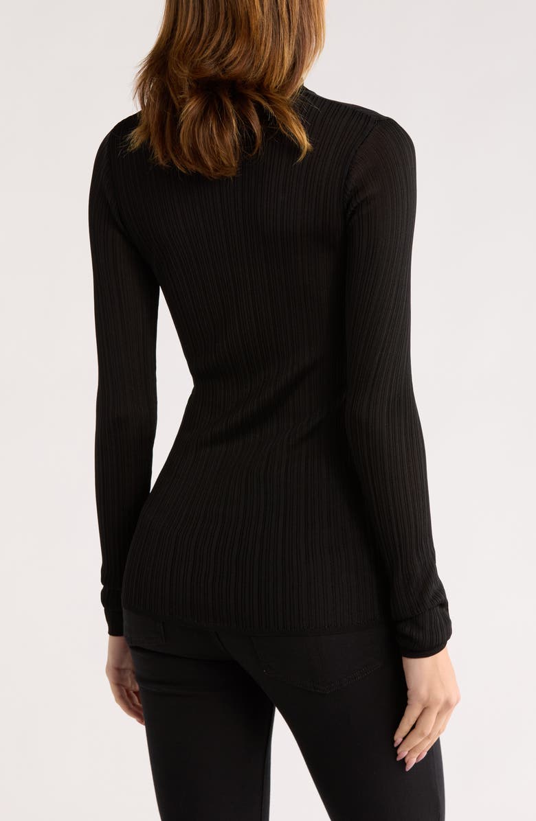 ELIE ELIE TAHARI Semisheer Turtleneck Sweater, Alternate, color, Black