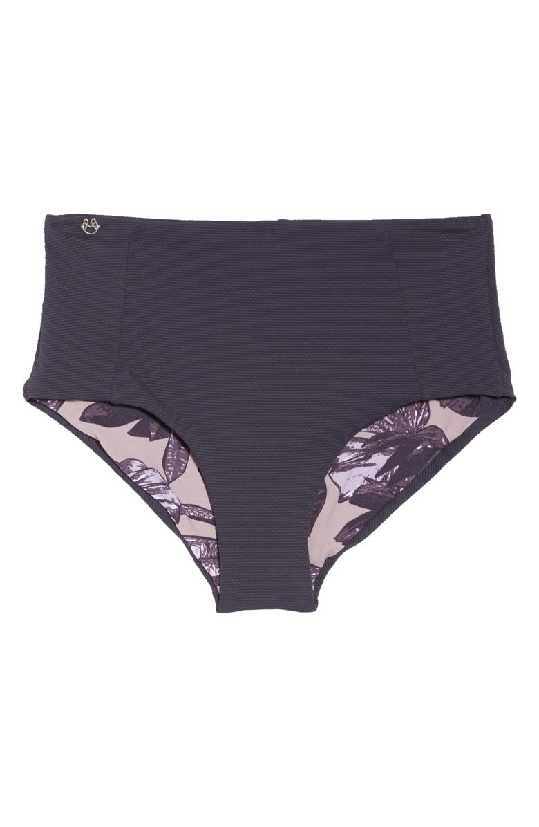 Maaji Blackberry Bardot High Waist Reversible Bikini Bottoms, Alternate, color,