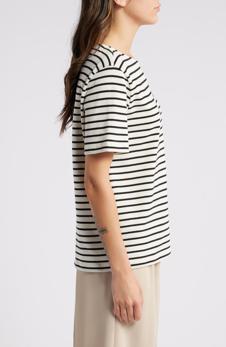 & Other Stories Stripe Cotton T-Shirt, Alternate, color, Black Stripe