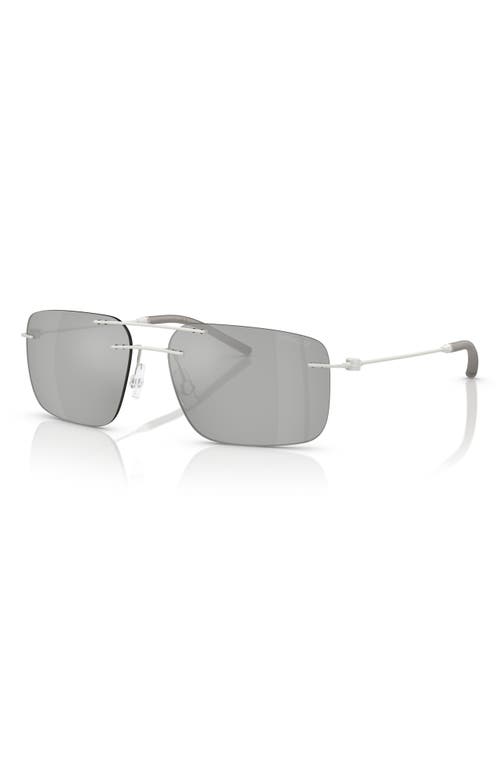 Moncler Men's Me4003 Rectangular Sunglasses In Matte Silver