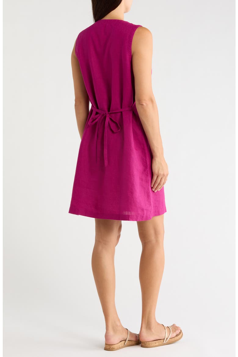 Organic Linen Tie Back Longline Vest, Alternate, color, SANGRIA