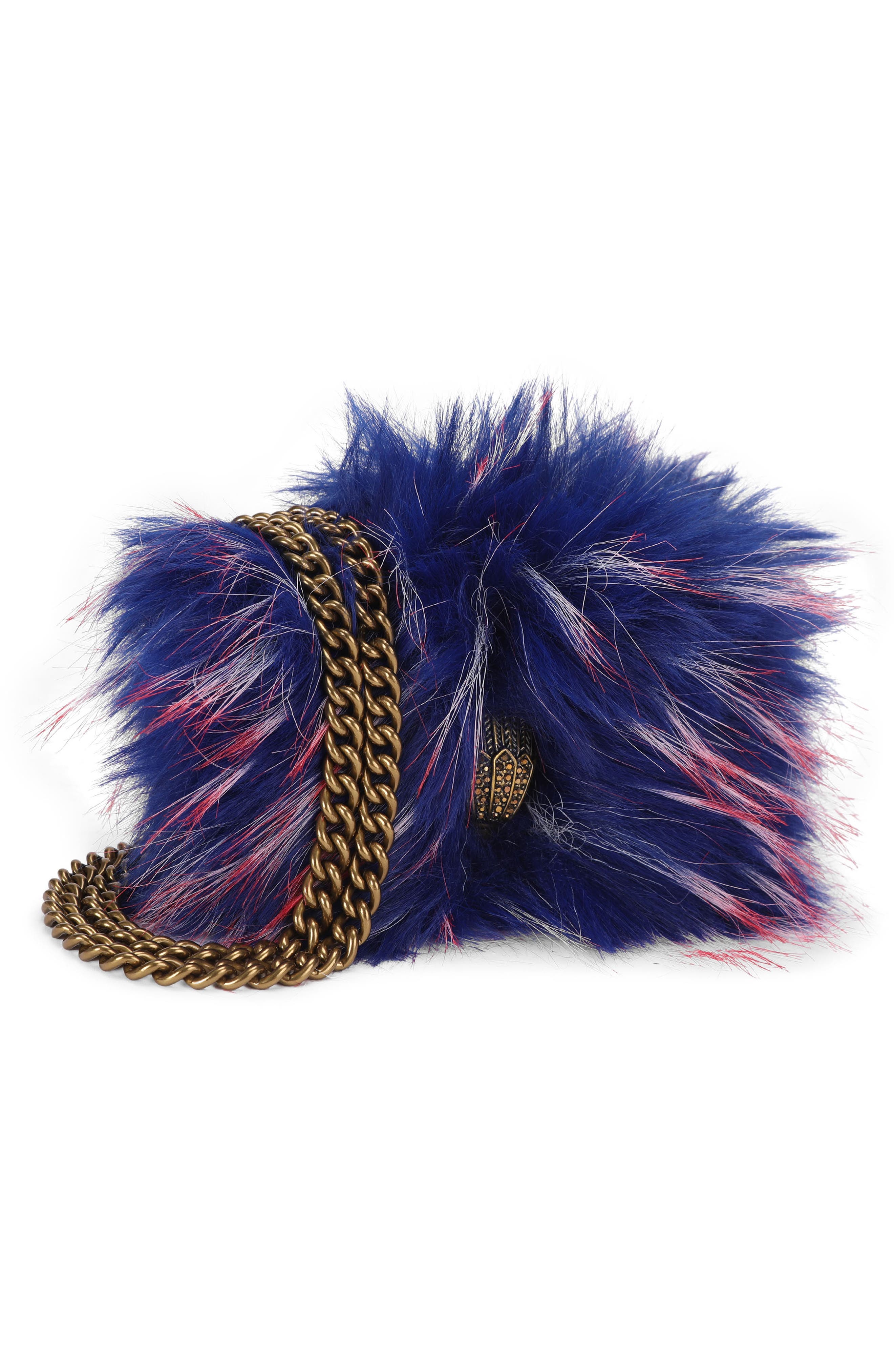 Micro Kensington Faux Fur Crossbody Bag, Alternate, color, OPEN BLUE