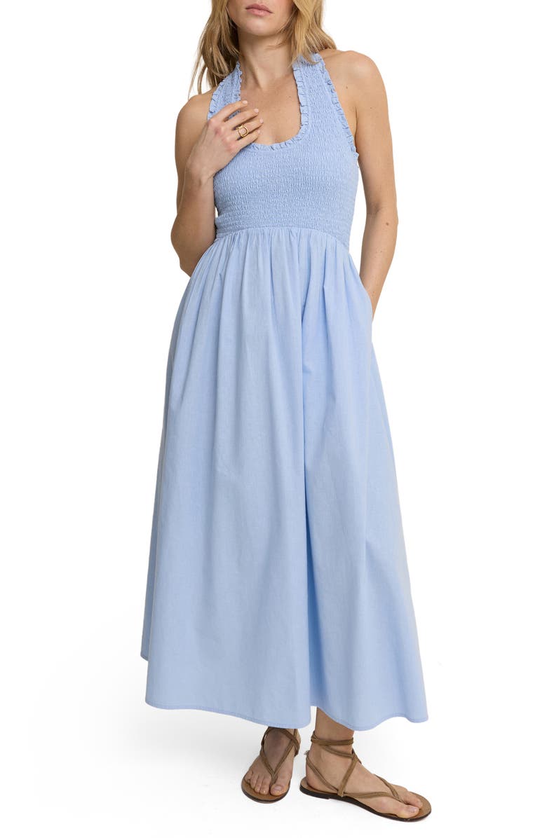Nobody's Child Caterina Halter Midi Dress, Main, color, Blue