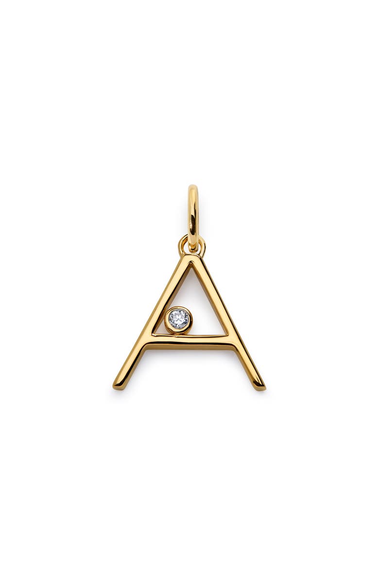 Monica Vinader Lab Grown Diamond Initial Pendant, Main, color, 18K Gold Vermeil / Diamond - A