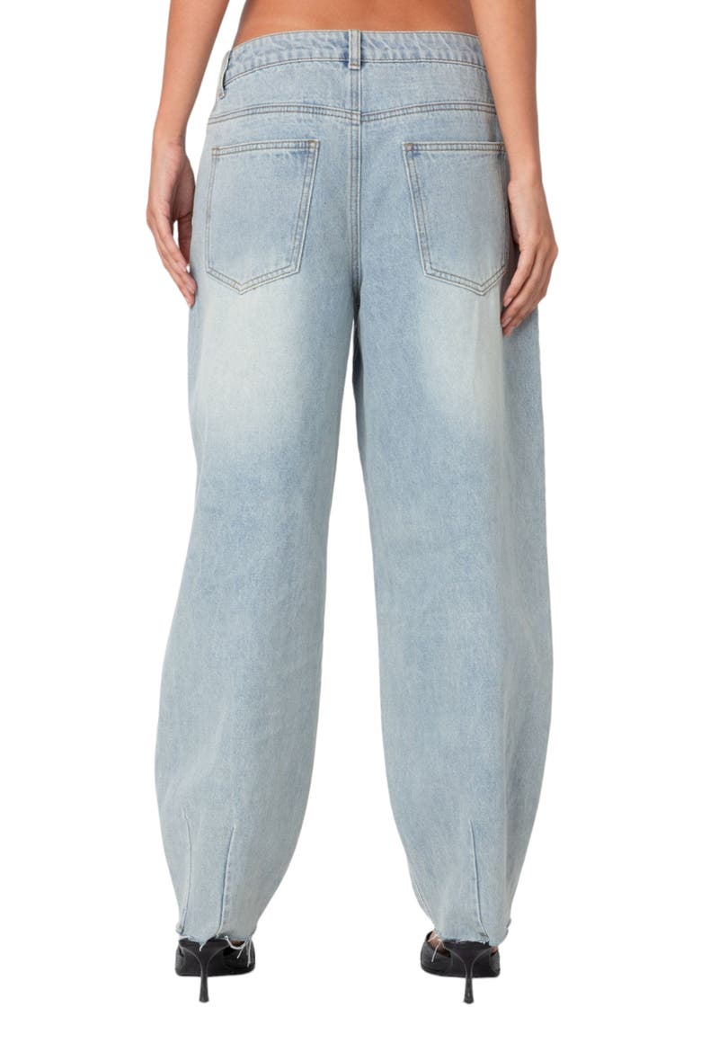 Baggy Low Rise Raw Hem Balloon Leg Jeans, Alternate, color, LIGHT-BLUE