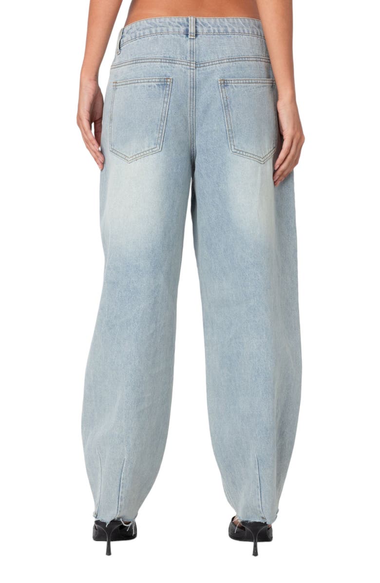 EDIKTED Baggy Low Rise Raw Hem Balloon Leg Jeans, Alternate, color, 