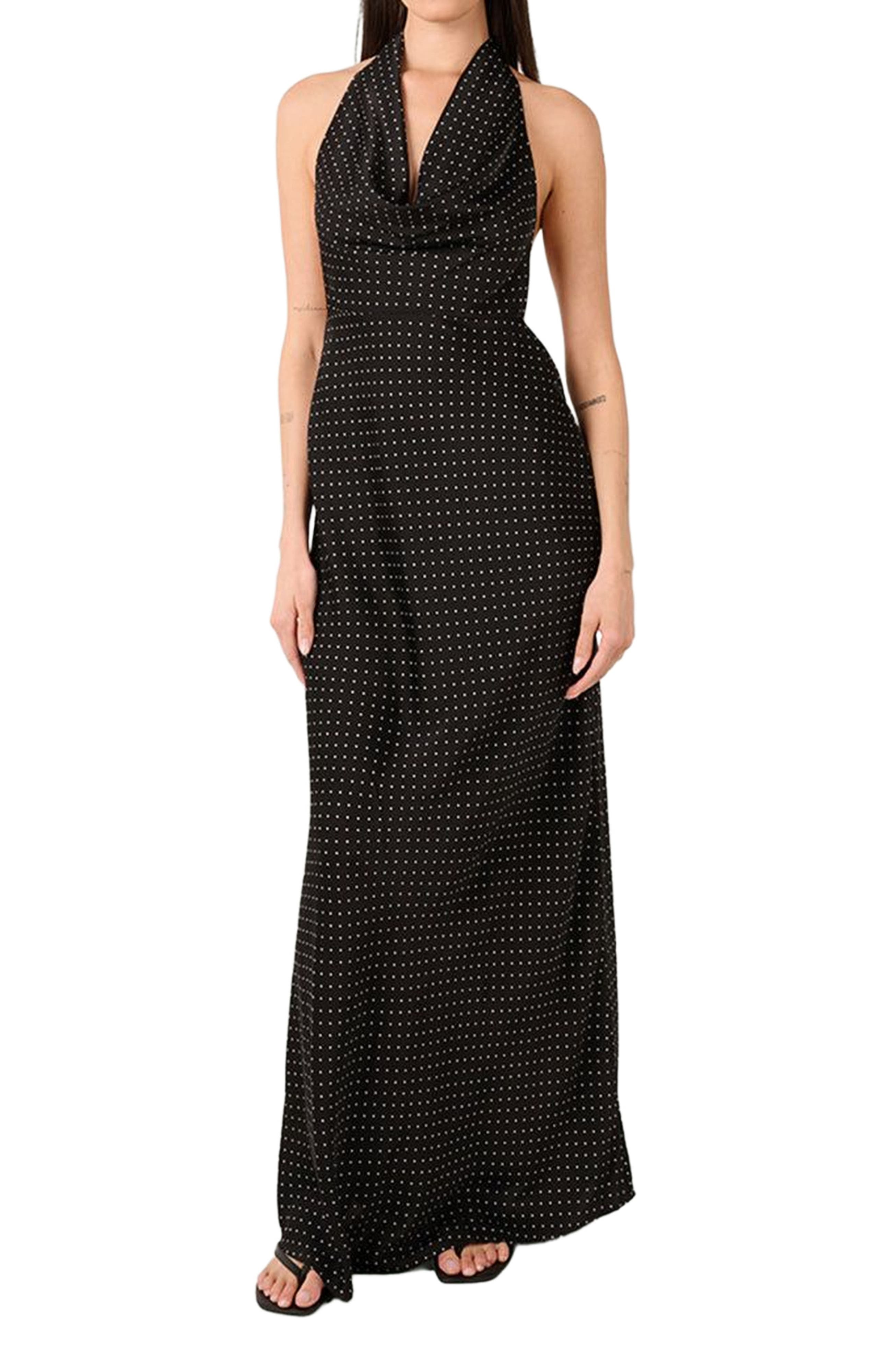Cowl Halter Maxi Dress