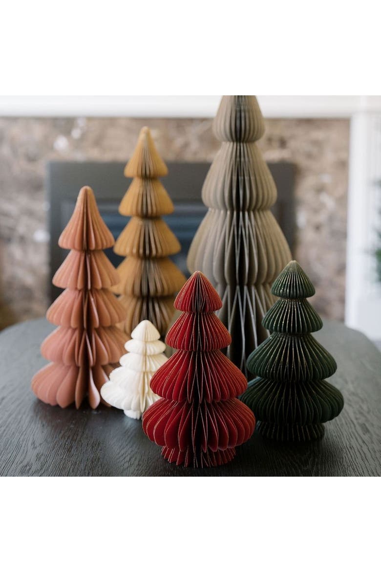 Assorted Paper Trees, Alternate, color, holiday colors