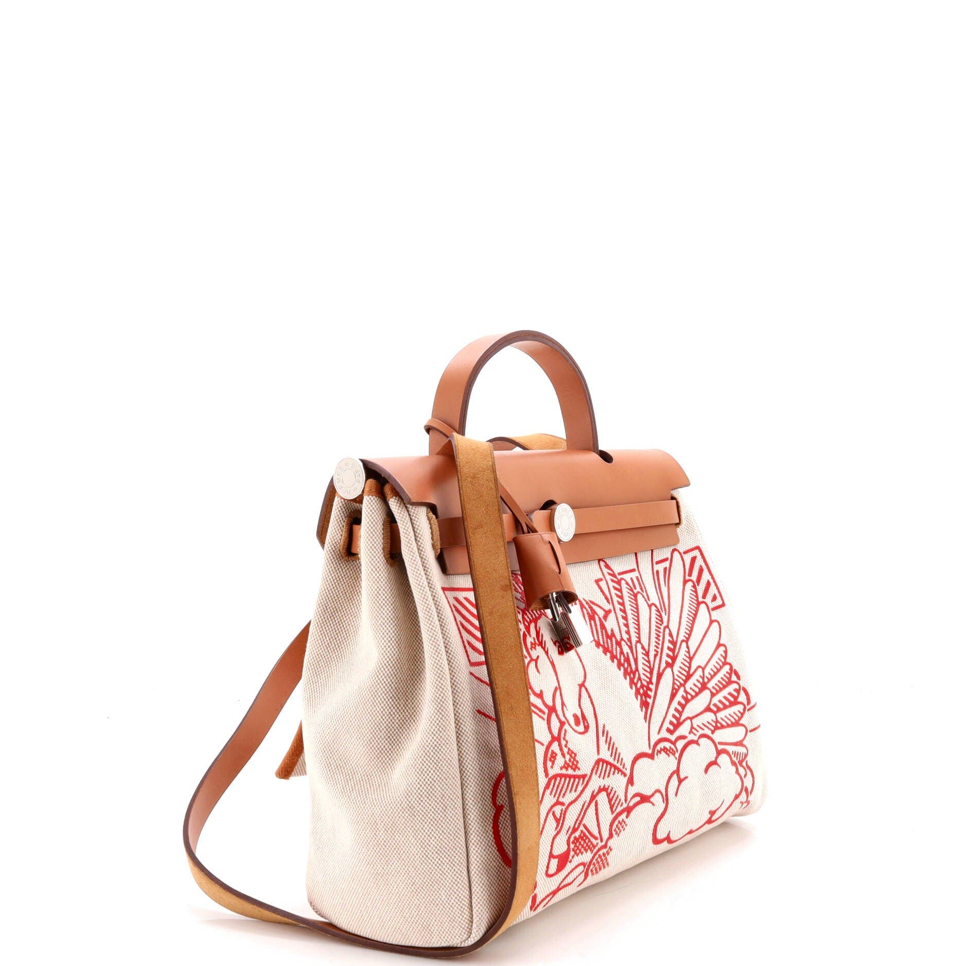 Herbag Zip Pegase Pop Toile and Leather 31, Alternate, color, Gold