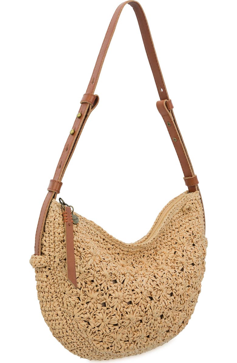The Sak Tess Shoulder Bag Hand Crochet, Alternate, color, Natural Primrose Straw