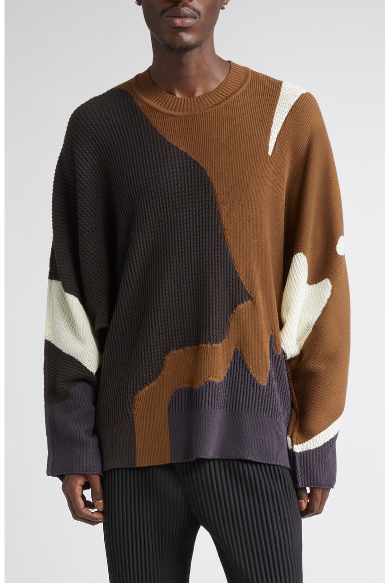 Agate Wool Sweater, Main, color, BROWN
