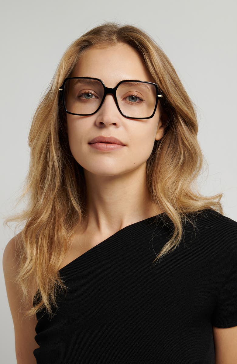 Victoria Beckham 57mm Square Optical Glasses, Alternate, color, 