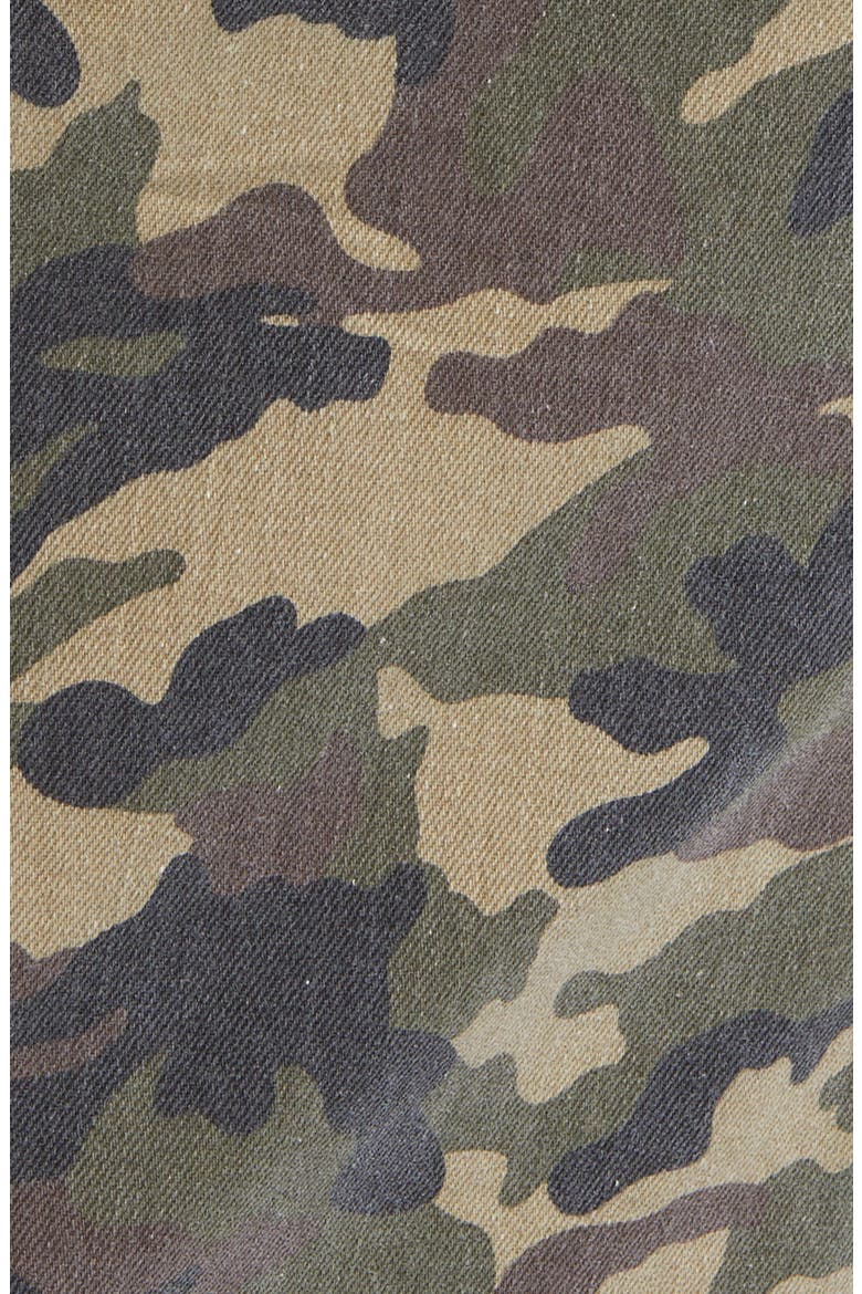Camo Cargo Denim Maxi Skirt, Alternate, color, OLIVE
