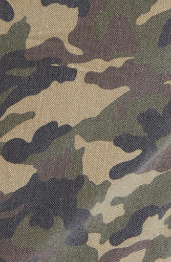 Camo Cargo Denim Maxi Skirt