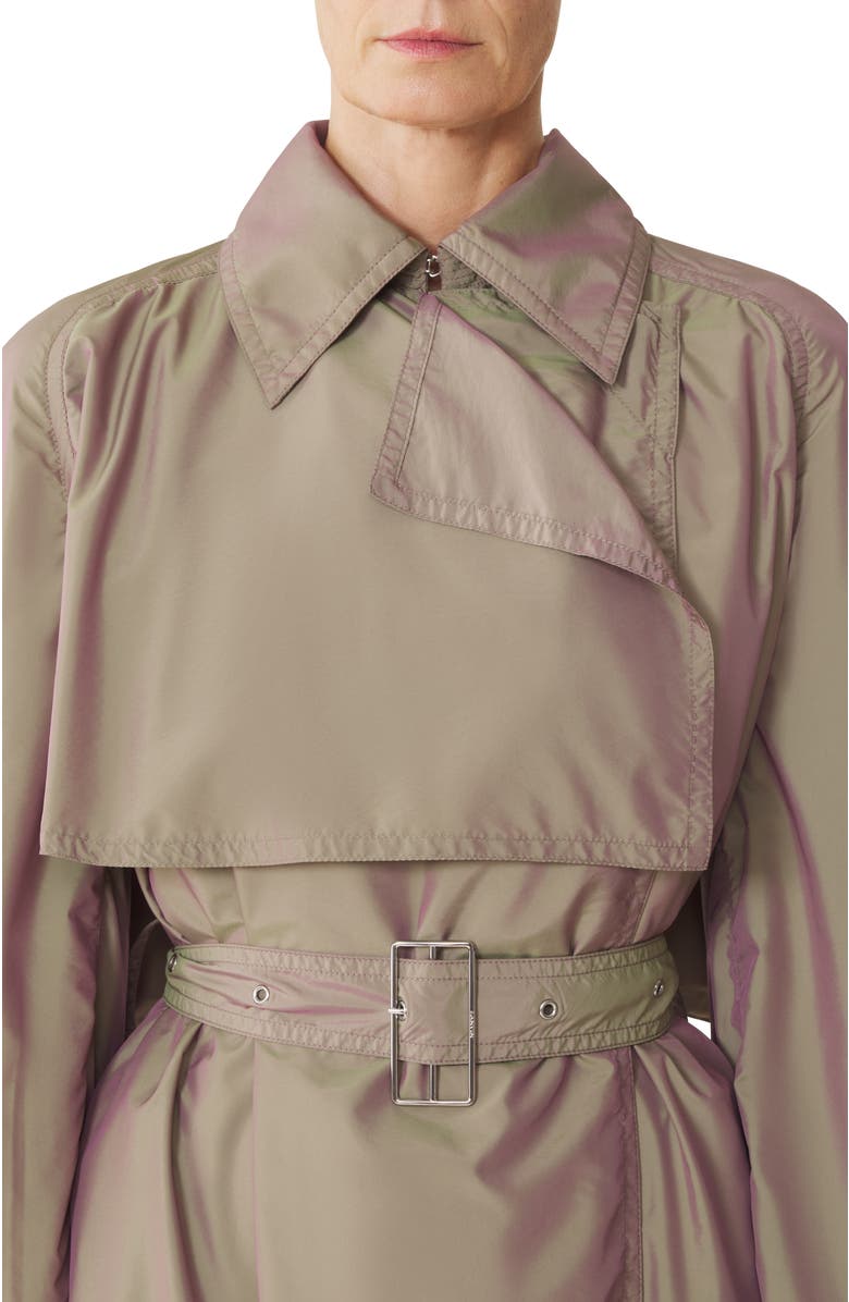 Lanvin Flowing Taffeta Trench Coat, Alternate, color, Taupe