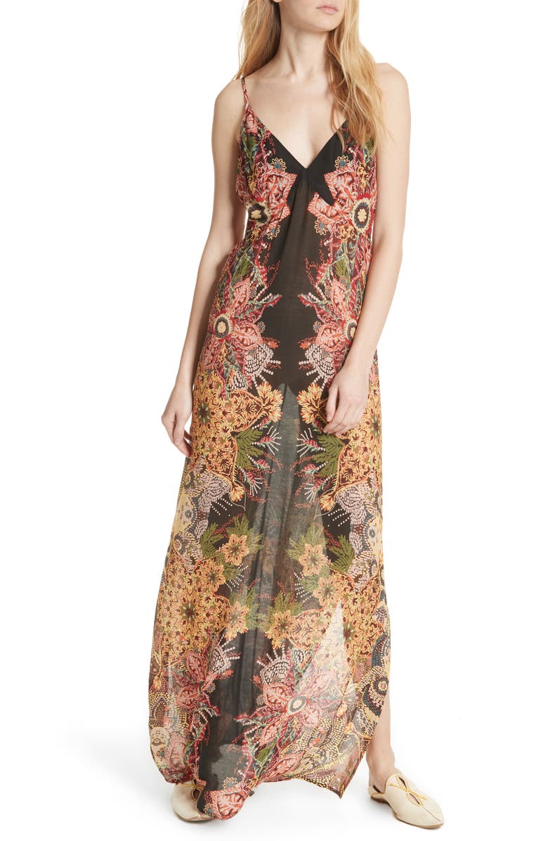Free People Wildflower Print Maxi Slipdress, Main, color,