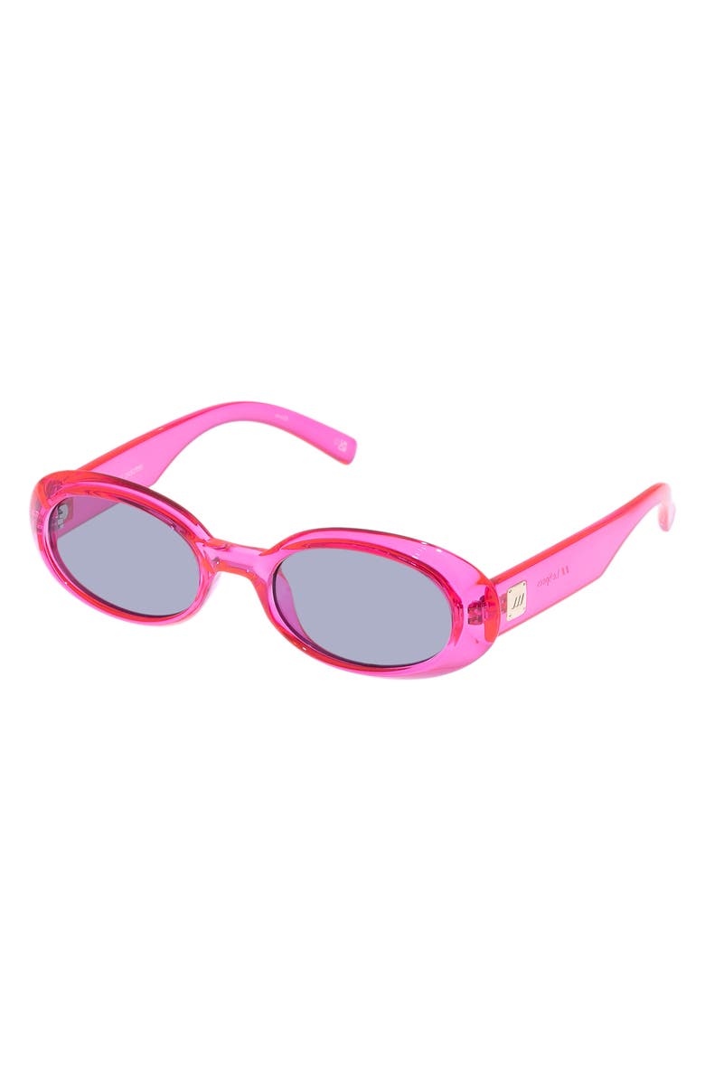 Le Specs Work It 53mm Oval Sunglasses, Alternate, color, Hyper Pink