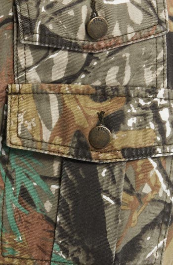 Front Zip Cargo Miniskirt