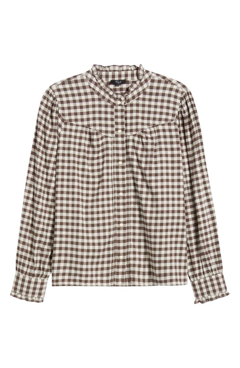 Rails Alanna Ruffle Gingham Snap-Up Shirt, Alternate, color, Chocolate Chip