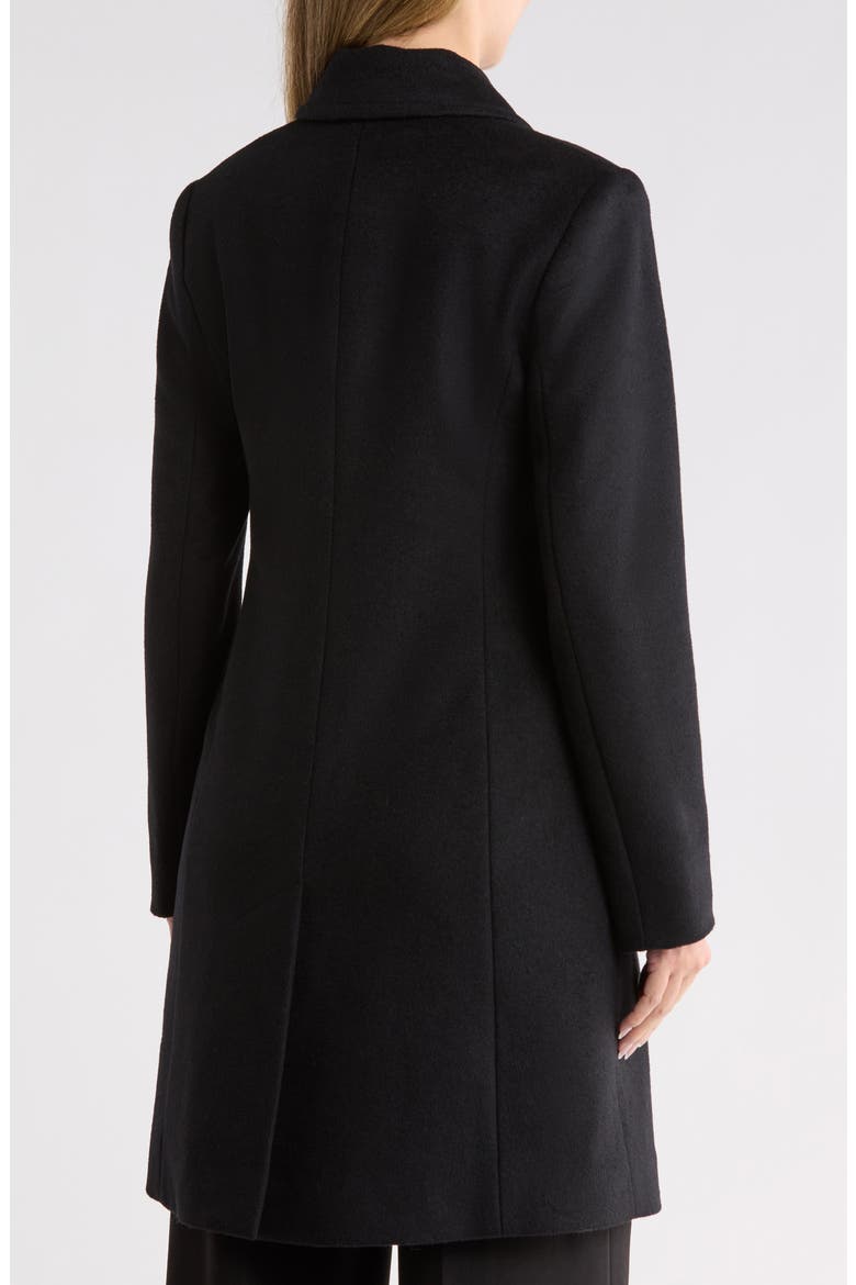 Single Breasted Wool Blend Coat, Alternate, color, BLACK