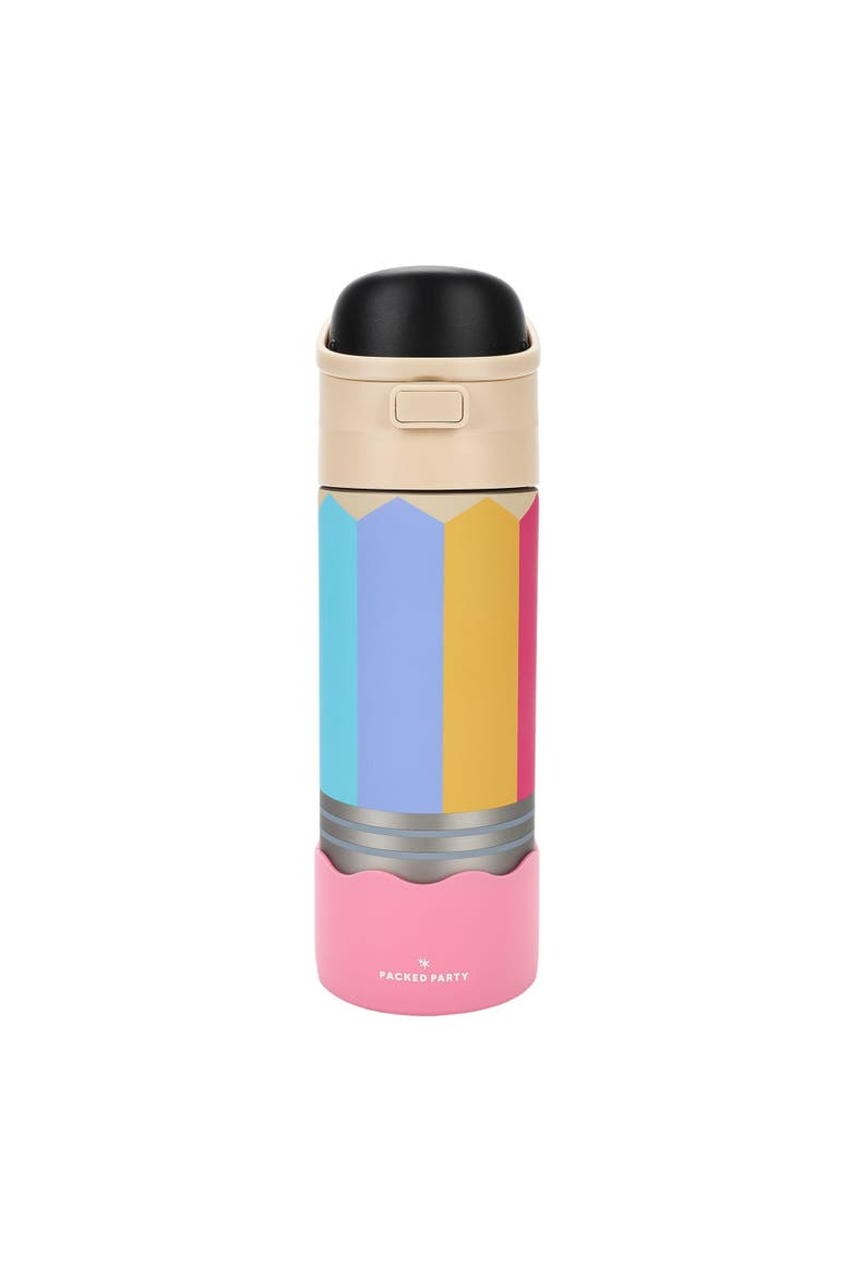 Pencil Novelty Water Bottle, Reusable BPA-Free, Main, color, Multicolor