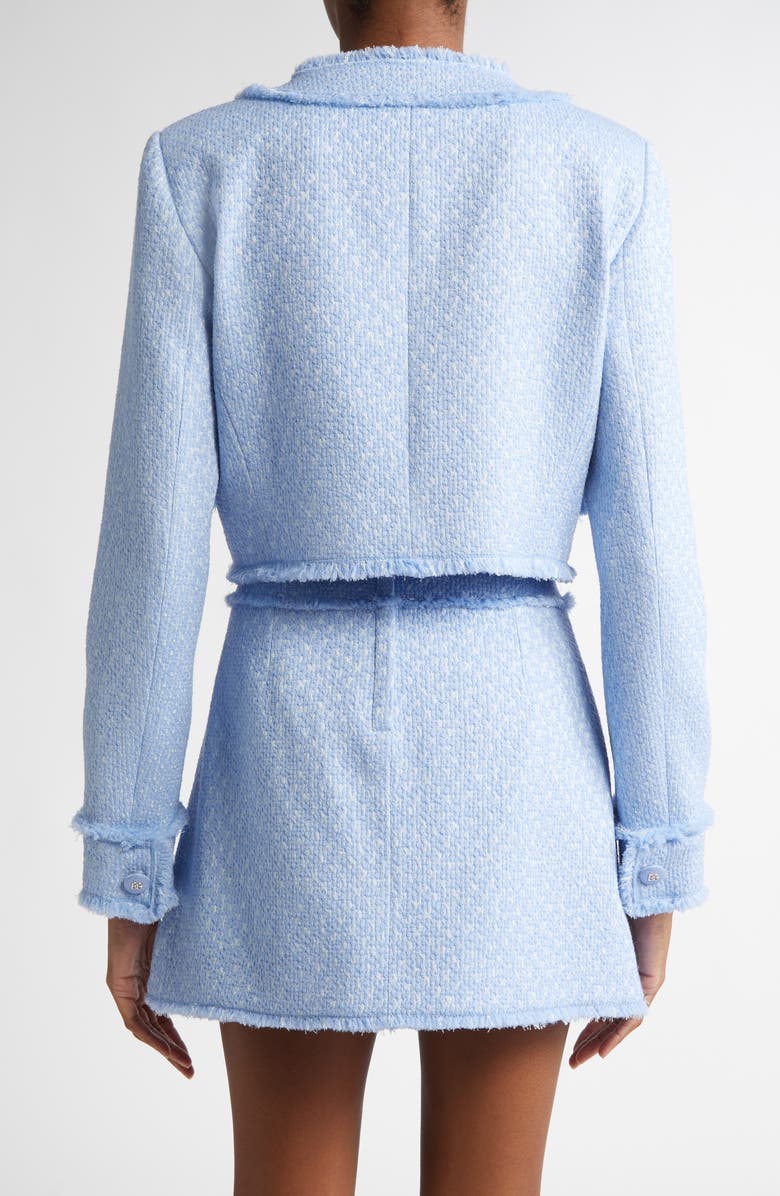 Dolce&Gabbana Houndstooth Check Short Wool Blend Jacket, Alternate, color, Glicine Viola Chiari