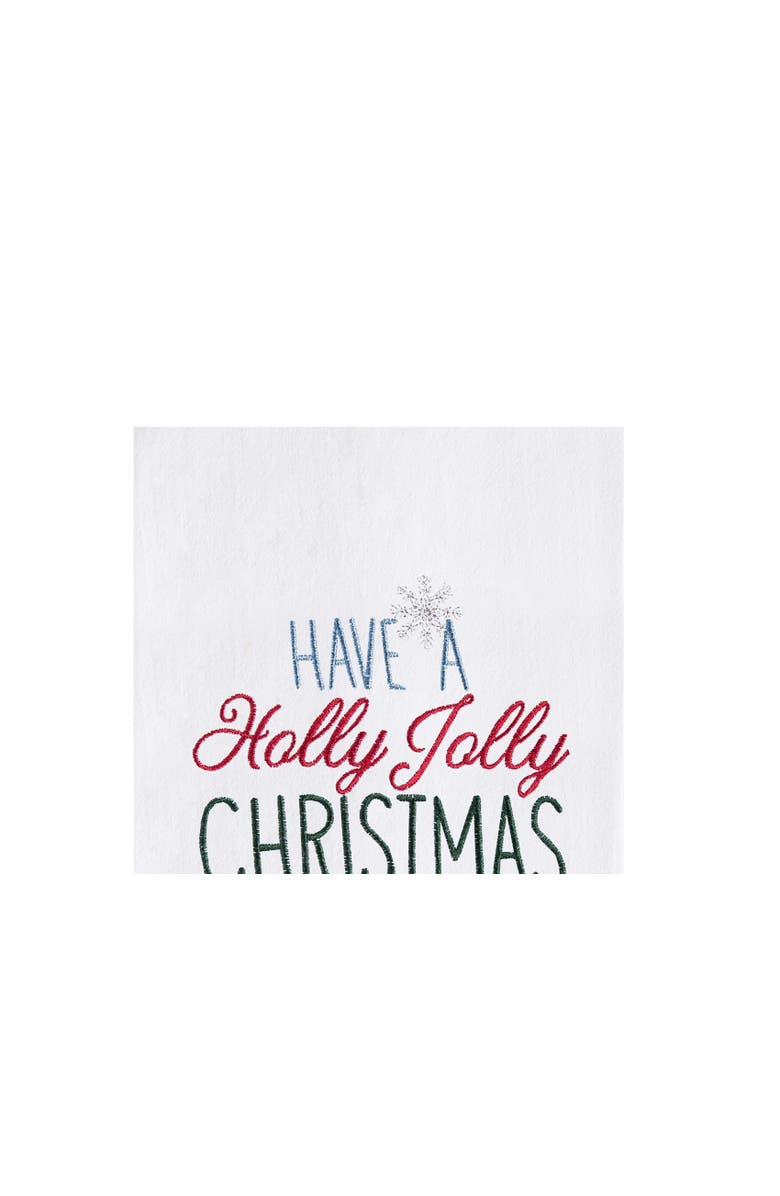 C&F Home Christmas "Have a Holly Jolly Christmas" Sentiment Penguin Cotton Flour Sack Kitchen Dish Towel 27L x 18W in., Alternate, color, White