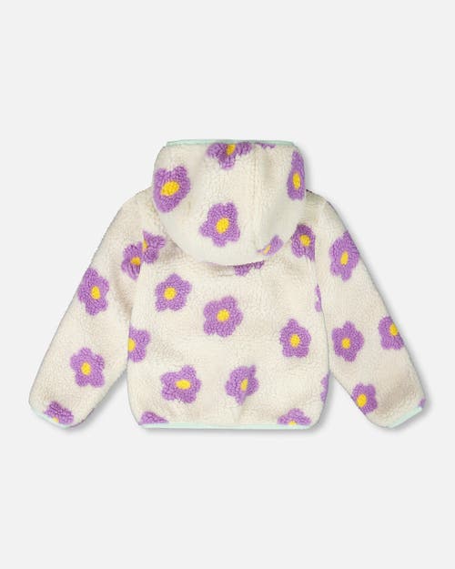 Deux Par Deux Reversible Mid-season Jacket Flower In White