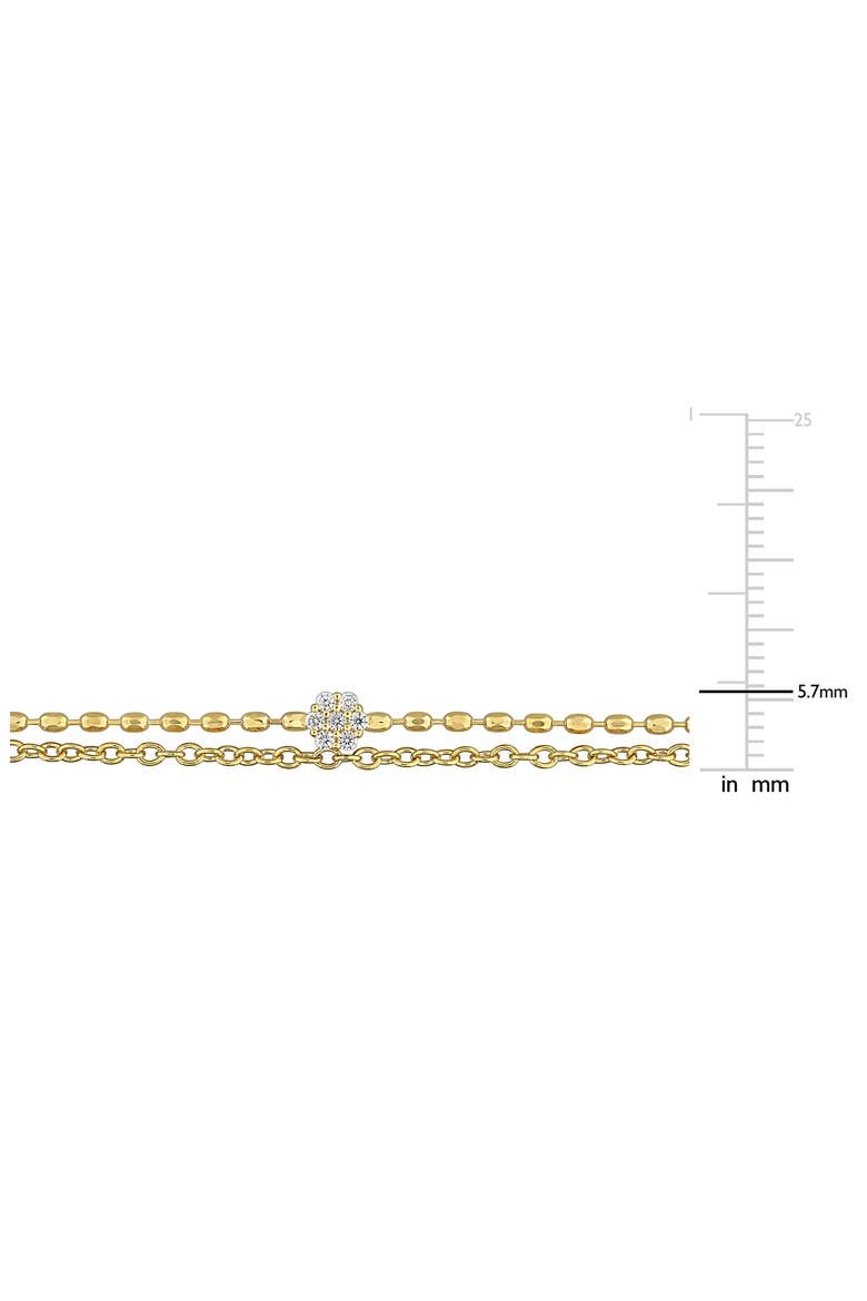 Lab-Created Moissanite 7-Inch Chain Bracelet, Alternate, color, GOLD