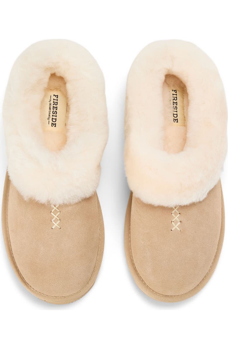 DEARFOAMS Fireside Adelaide Genuine Shearling Clog Slipper, Alternate, color, Sand