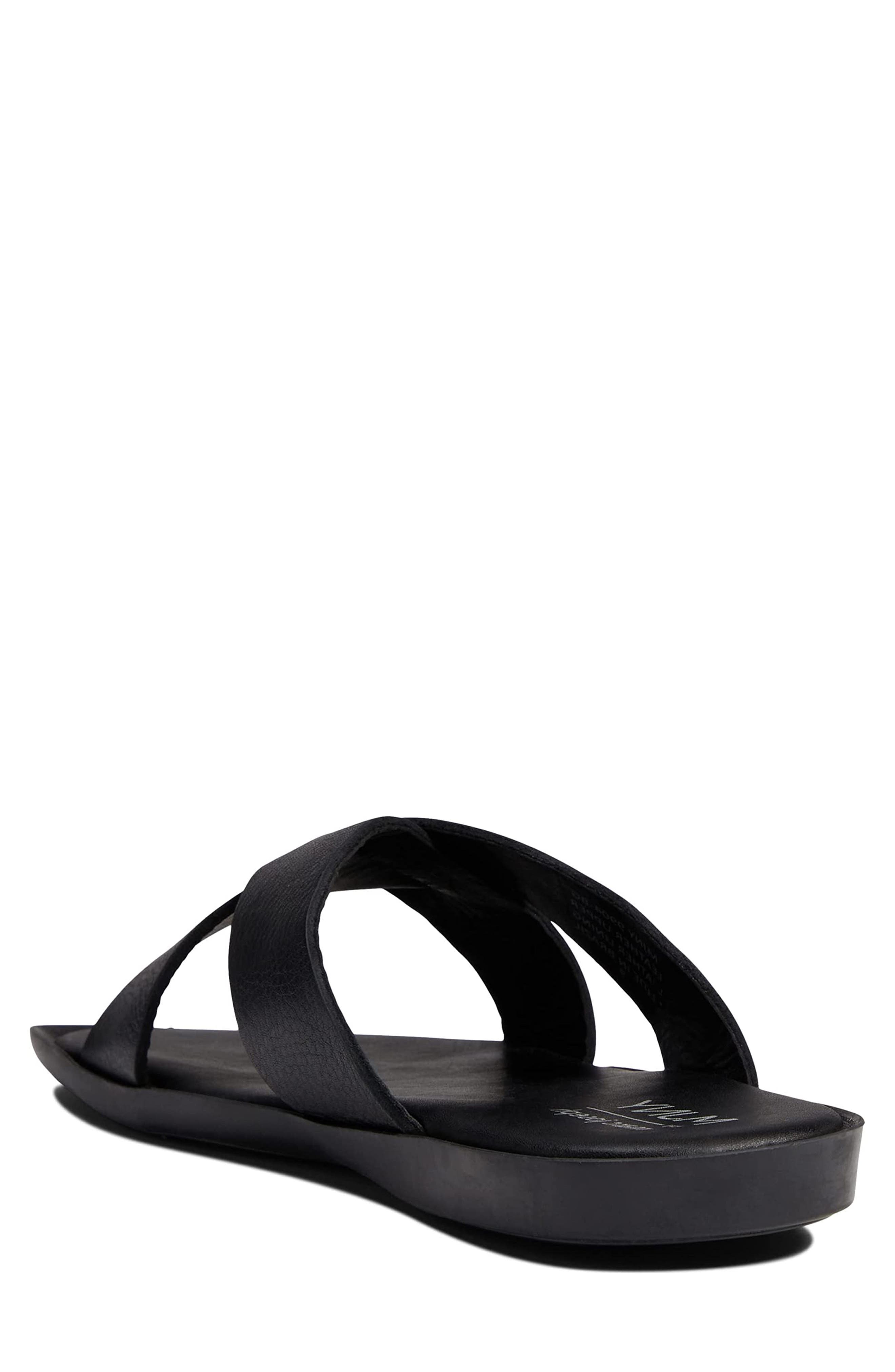 Marc Joseph New York Roman Leather Slide Sandal, Alternate, color, Black Grainy