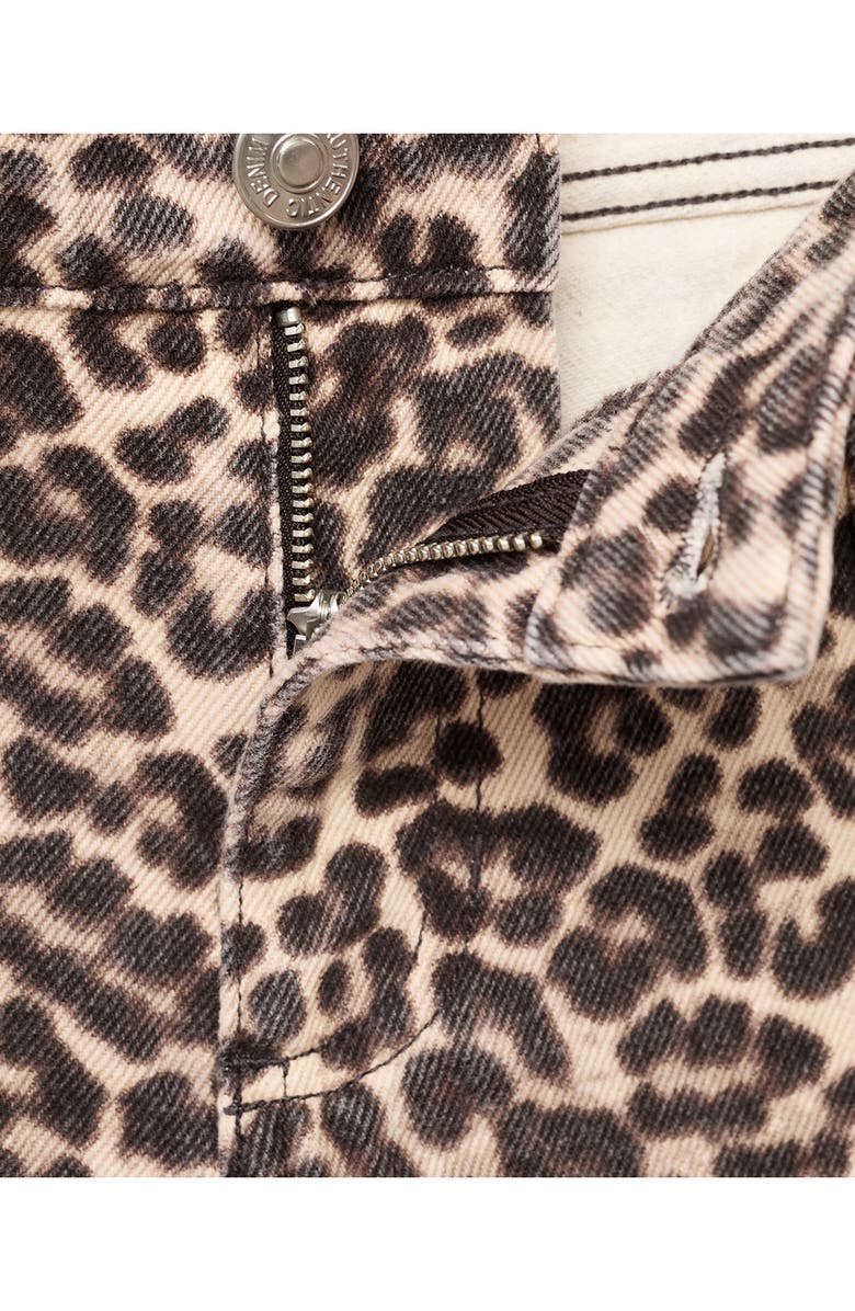 MANGO TEEN Leopard Print Patch Pocket Wide Leg Jeans, Alternate, color, Ecru