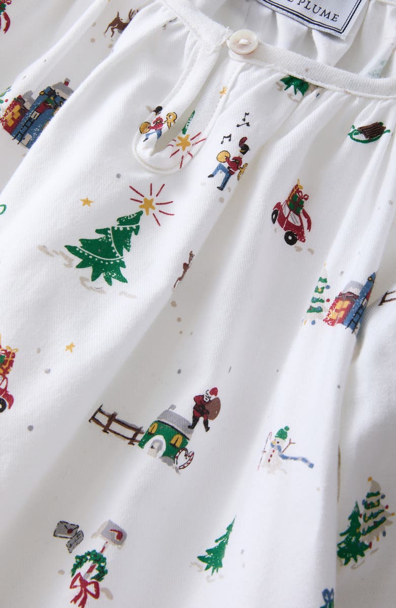 Petite Plume Kids' Delphine Holiday Town Cotton Blend Nightgown, Alternate, color, White