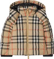 Burberry Check Hooded Puffer Jacket