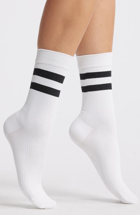 Ribbed Compression Crew Socks