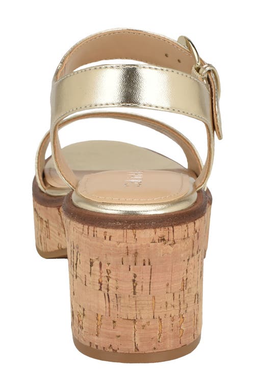 Calvin Klein Isleen Ankle Strap Platform Sandal In Gold