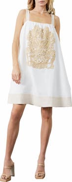 CIEBON Yana Embroidered Sleeveless Babydoll Dress