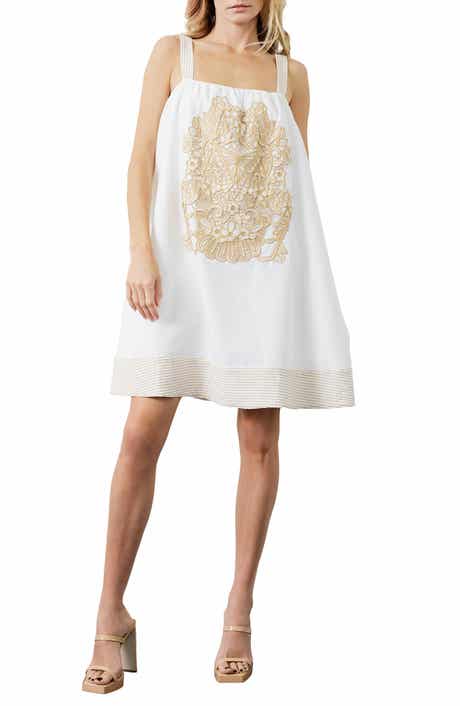 CIEBON Yana Embroidered Sleeveless Babydoll Dress