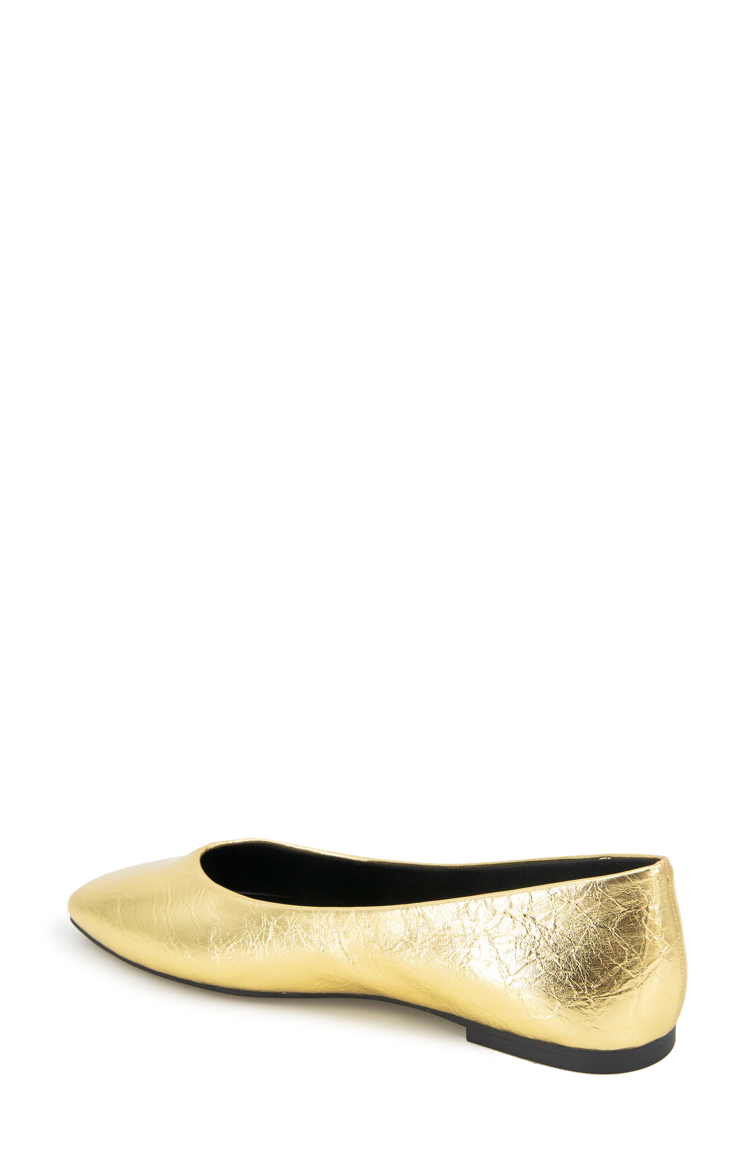 Kenneth Cole Johanna Square Toe Flat, Alternate, color, Gold
