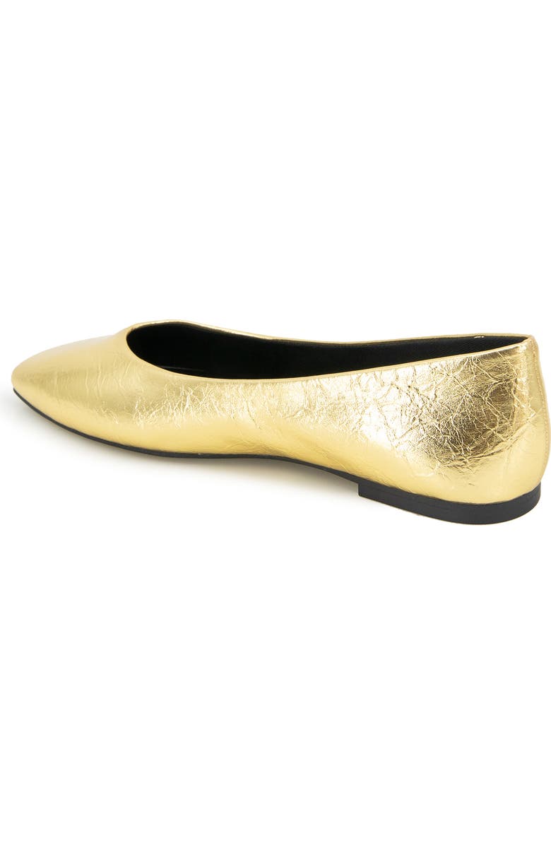Kenneth Cole Johanna Square Toe Flat, Alternate, color, Gold