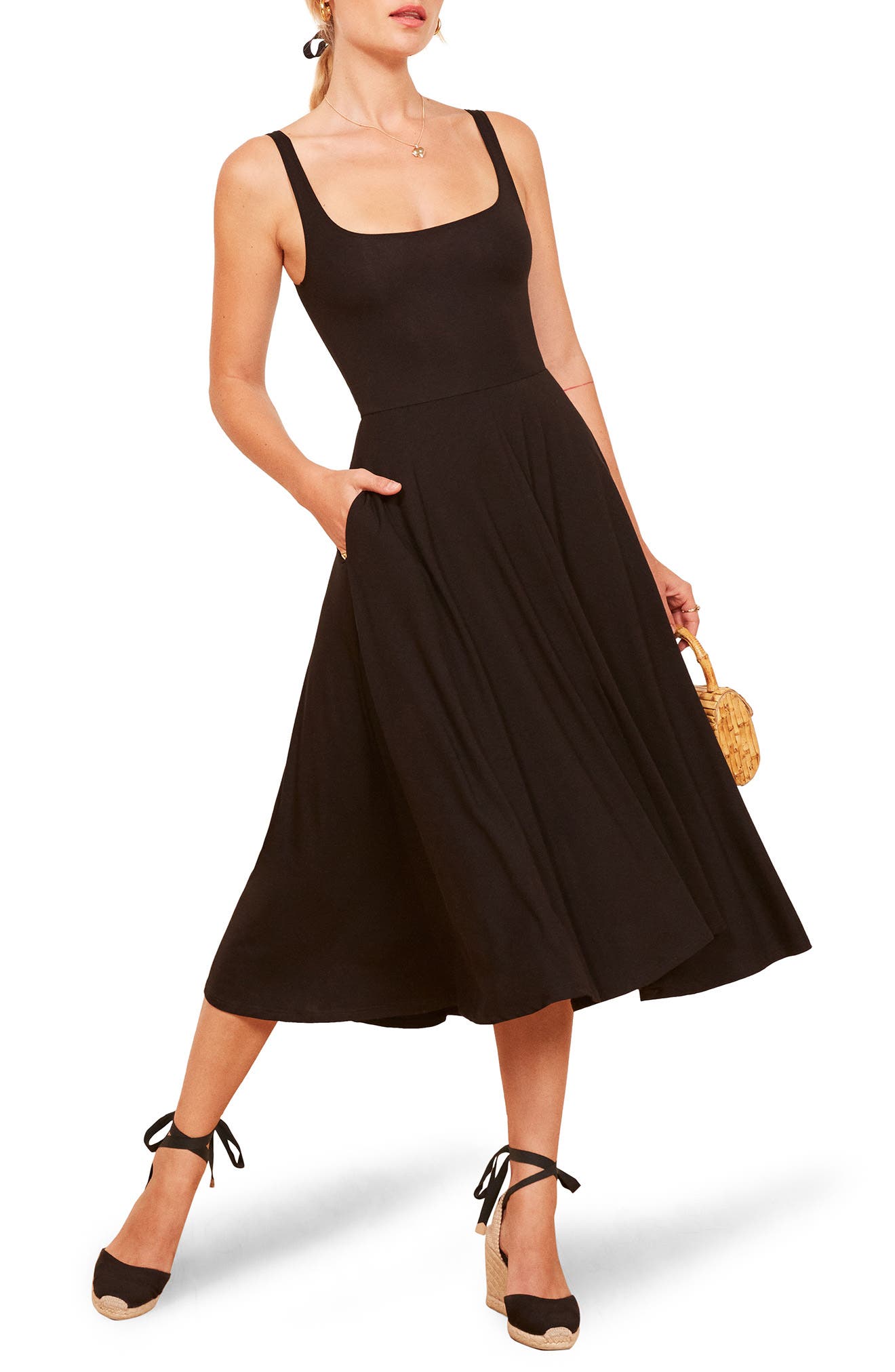 Reformation Rou Midi Fit \u0026 Flare Dress | Nordstrom