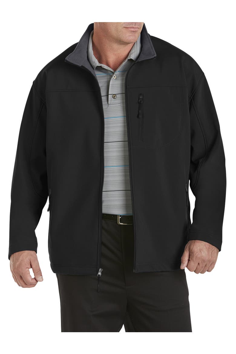 Big & Tall Bonded Fleece Jacket, Main, color, BLK CHACOAL