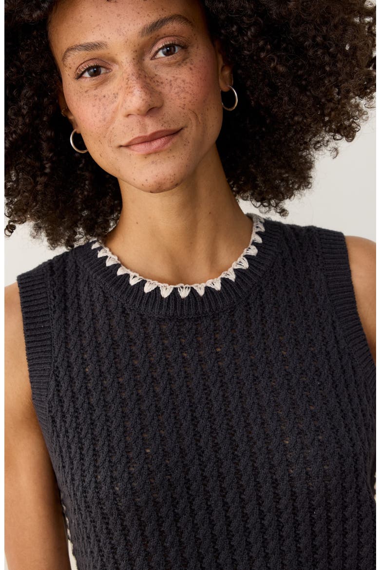 Clara Sweater Vest, Alternate, color, BLACK