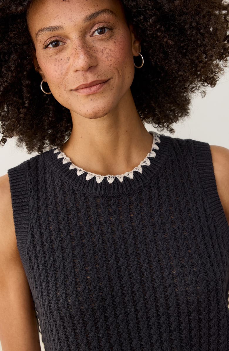 Marine Layer Clara Sweater Vest, Alternate, color, Black
