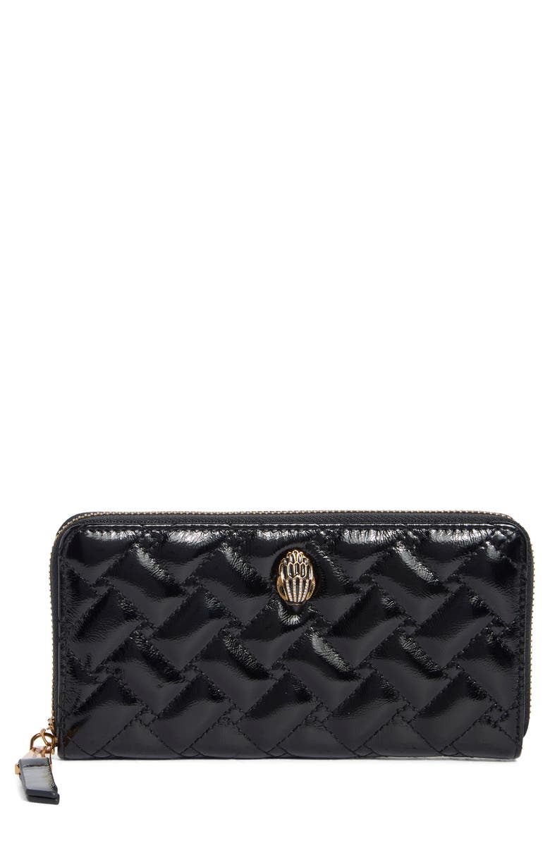 Kurt Geiger London Kensington Zip Around Leather Wallet, Main, color, Black