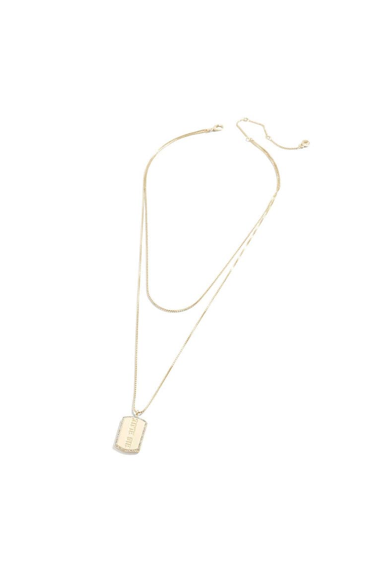 x Baublebar New York Giants Gold Dog Tag Necklace, Alternate, color, Gold