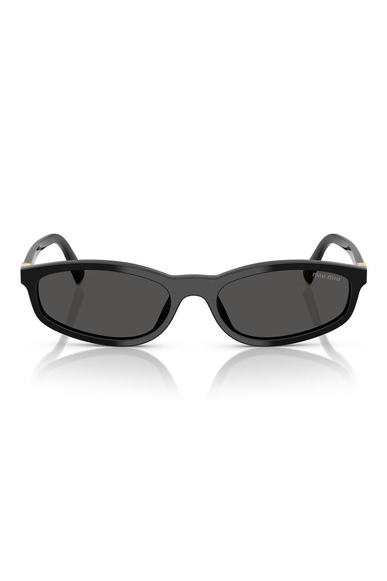 54mm Irregular Sunglasses, Main, color, BLACK / DARK GREY