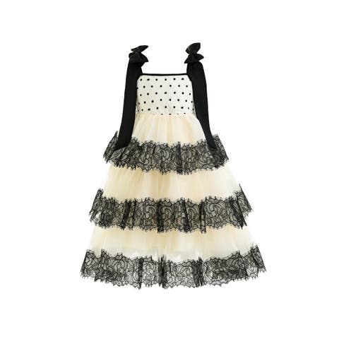 Polka Dot Sleeveless Bow Dress (Toddler, Little Kid & Big Kid)