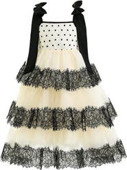 Tulleen Polka Dot Sleeveless Bow Dress
